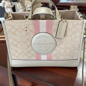 Coach bag beige and pink